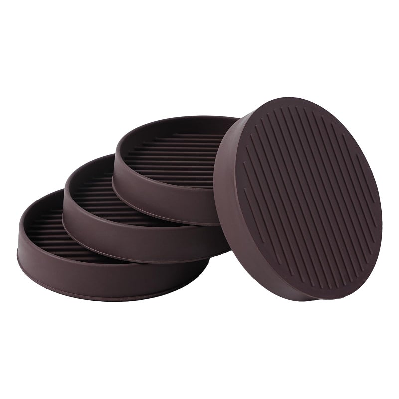Jayen 3x3 Round Rubber Furniture Caster Cups, Anti-Sliding Furniture Pads Bed Stopper Floor Protectors with Grip - Protect Any Flooring - Image 1